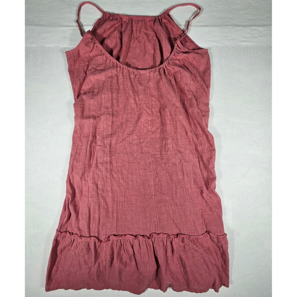 Kona Sol Rose Pink Ruffle Hem Swim Cover Up Dress Cotton Rayon Blend L 12-14 - Picture 3 of 10
